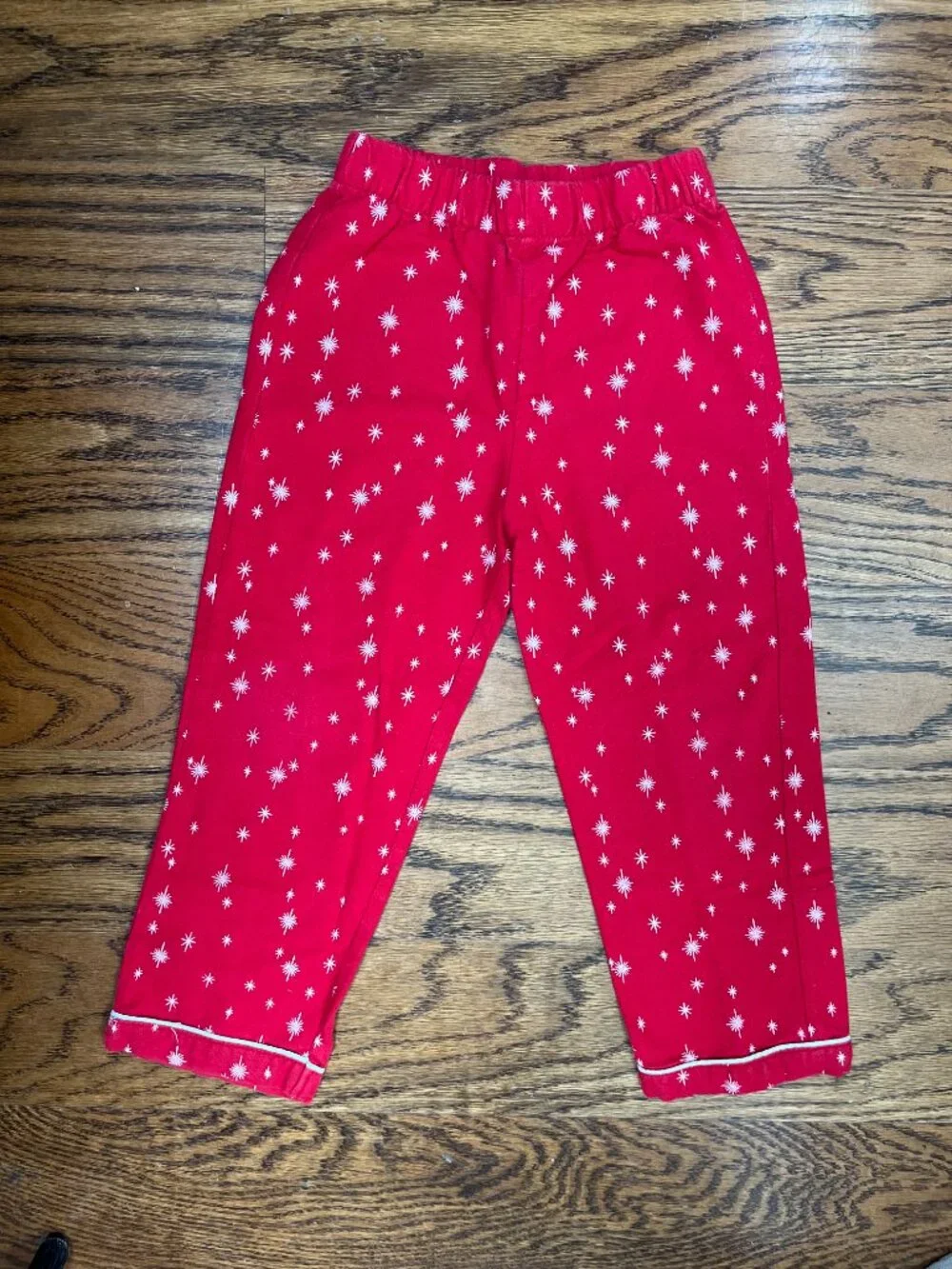 Petite Plume Starry Night Red Christmas Flannel Pajamas, Size 6